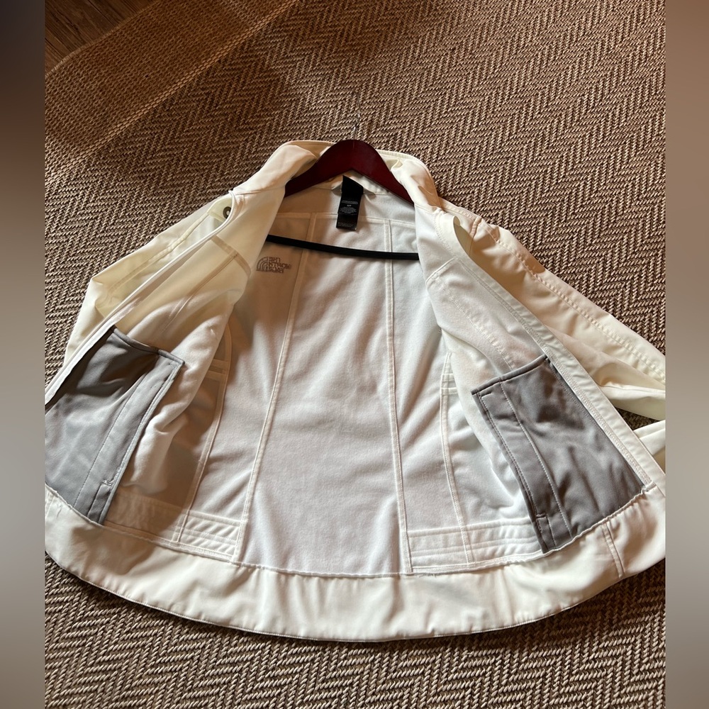 ❄️The North Face Soft Shell White Moto Style Jacket Size Small Fleece Lined - Picture 13 of 13